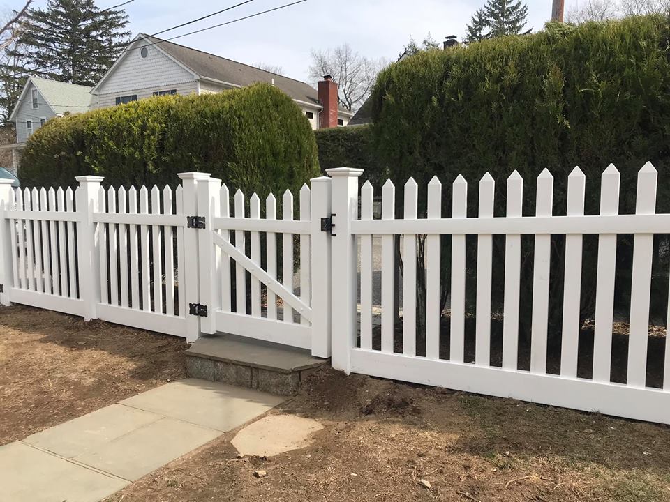 white picked fence